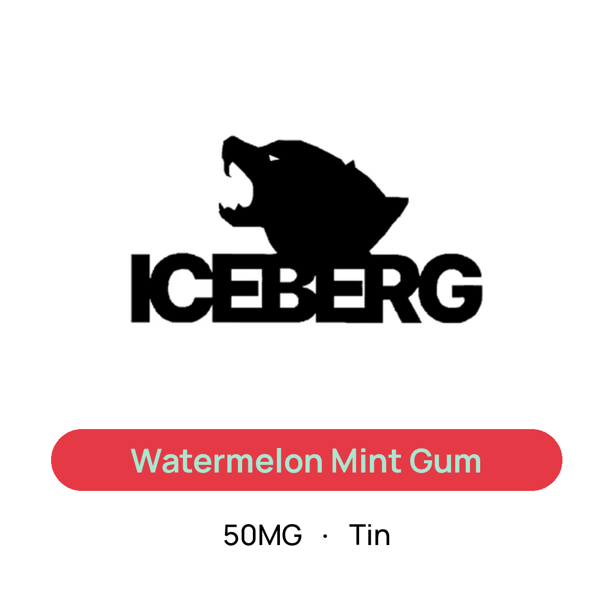 Iceberg Watermelon Mint Gum — 50MG Tin