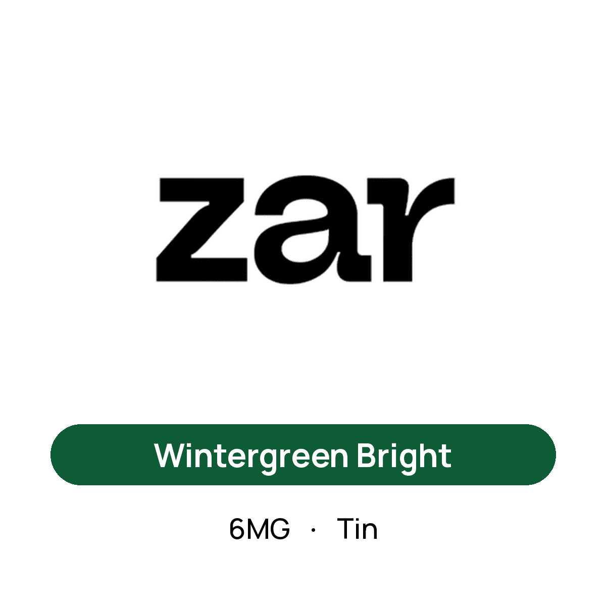 Zar Wintergreen Bright — 6MG Tin